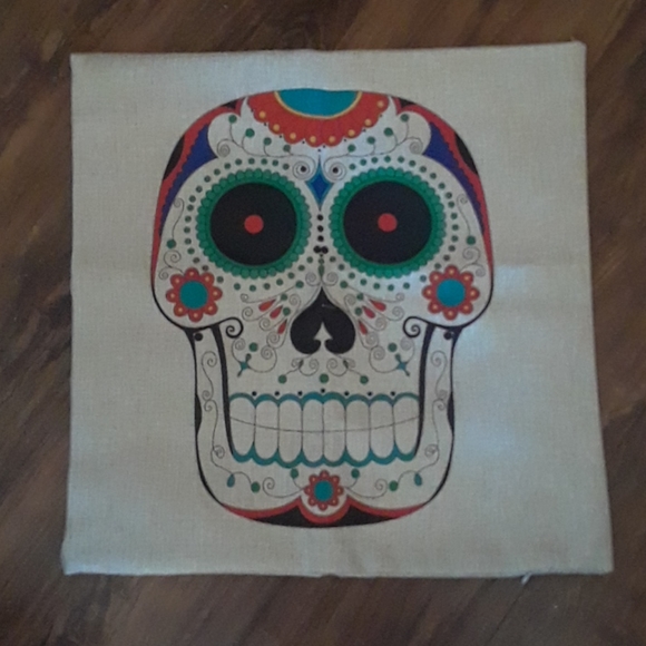 $7 SALE Set of 3 Sugar Skull Pillow Case Covers - Picture 3 of 4